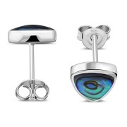 Abalone Reuleaux Triangle Silver Earrings, e390st